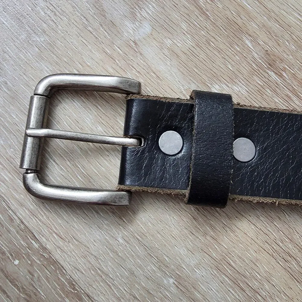 Bill Adler Dark Brown Leather Belt sz 36 R-29040 Minimalist Casual Basic Work